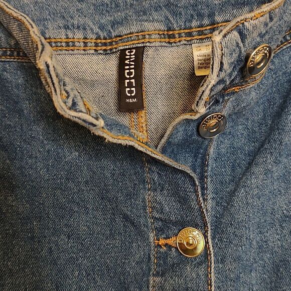 Divided by H&M Cotton Button Front Denim Skirt Size 22 - Picture 6 of 8